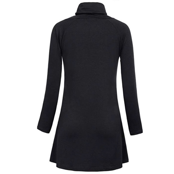 Black Button Detail Turtleneck Lightweight Sweater - Picture 5 of 6